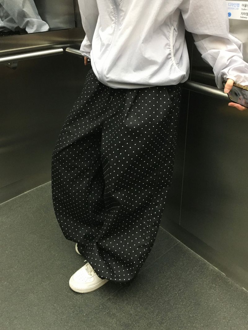 [Ritcore MADE] Mini Dot Wide Denim Pants (2c)
