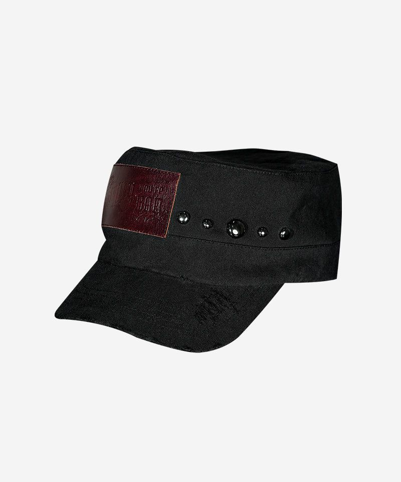 LABEL STUD MILITARY CAP #WINE