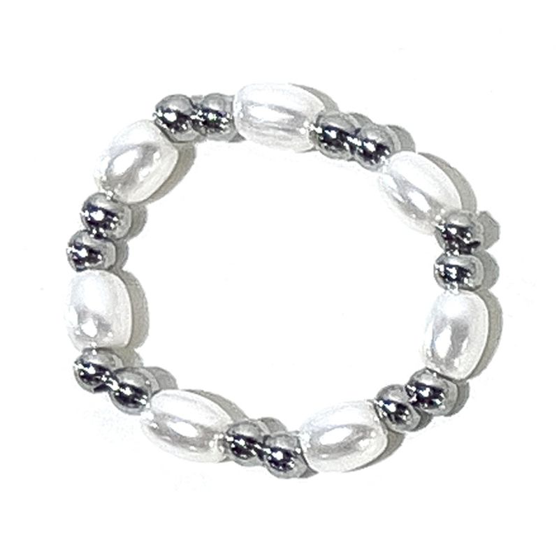 [3SET] heart & pearl beads rings