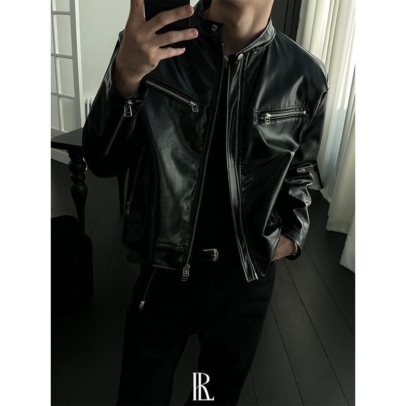 [PREMIUM][MADE] Western leather biker jacket