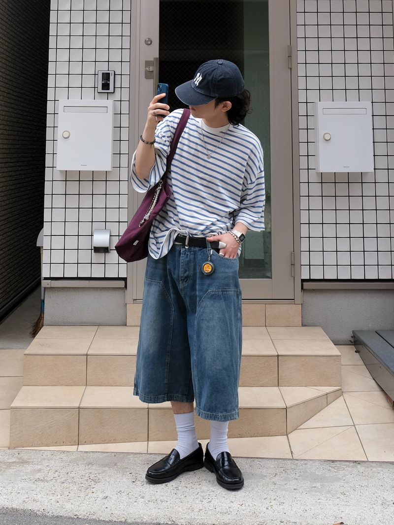 RUU Sand Washing Denim Bermuda Pants