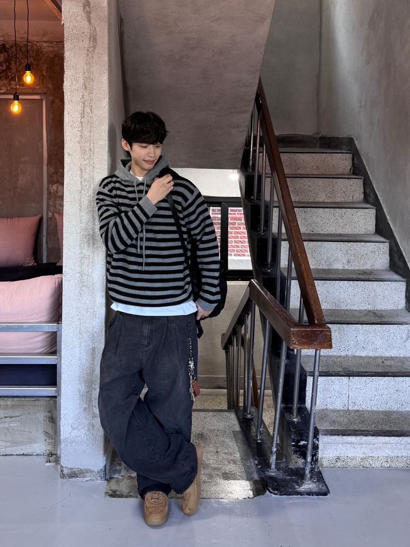 Rush Striped Hooded Knit (3 Colors)