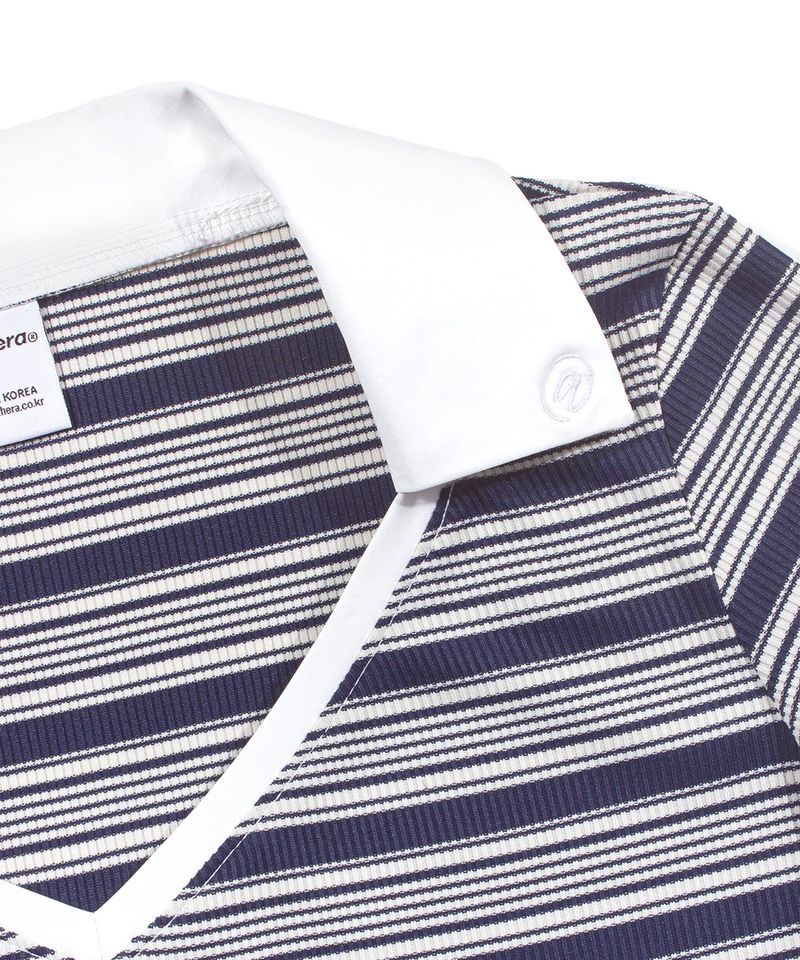 SHIRT LAYERED STRIPE TOP_Navy