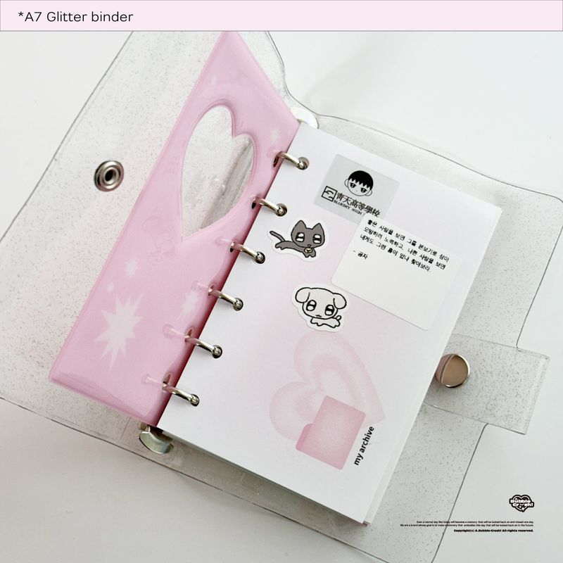A7 glitter binder