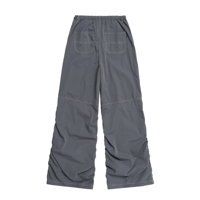 Diagonal cut Stitch Shirring Pants - 2COLOR