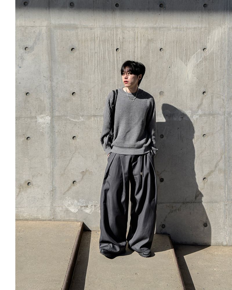 Ian Double-Pleat Wide Slacks