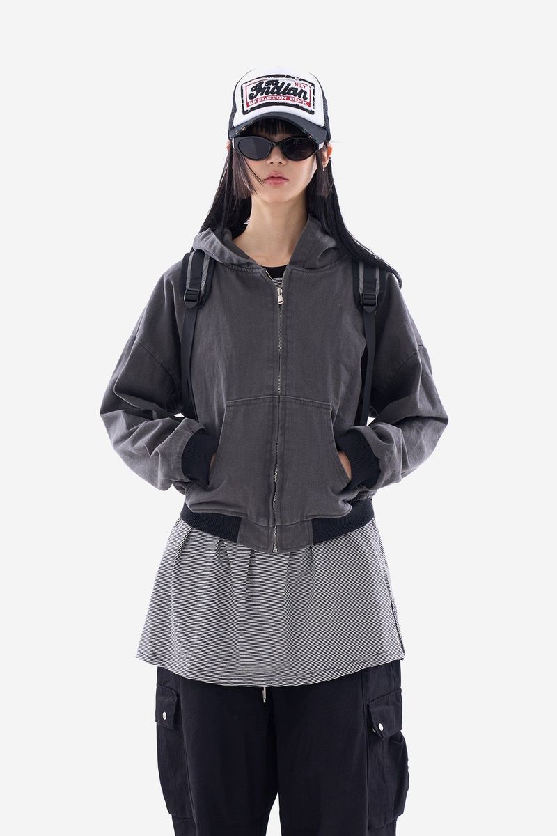 Raucohouse(ラウコハウス)の「Demon vintage pigment hooded jumper(Jackets/Outerwear)」