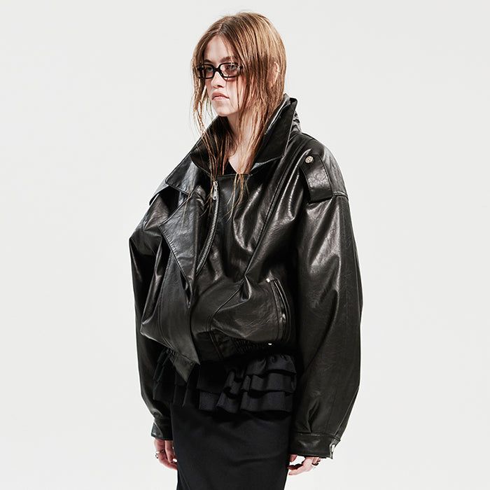 HOLY NUMBER 7(ホーリーナンバーセブン)の「DOUBLE-COLLAR SHOULDER OUTERWEAR_BLACK(Jackets/Outerwear)」