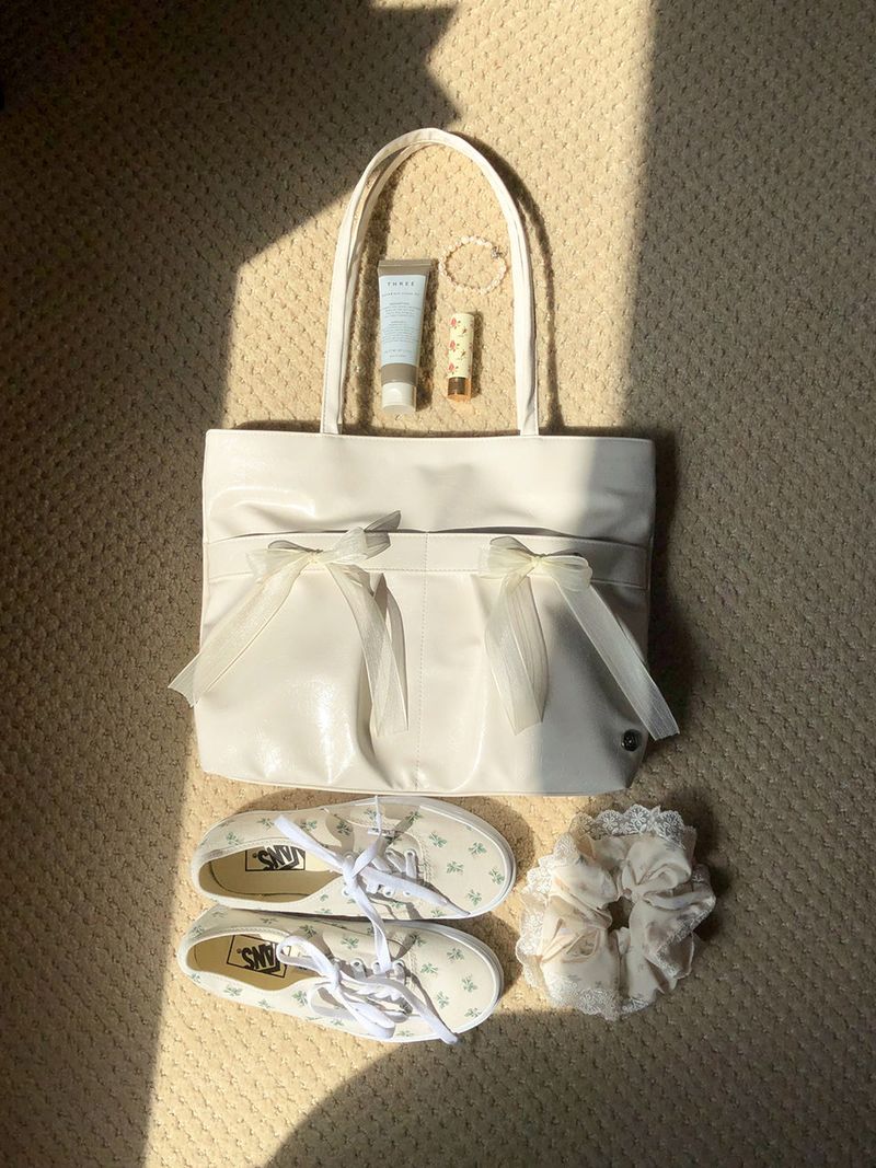 Easy ribbon bag_ivory