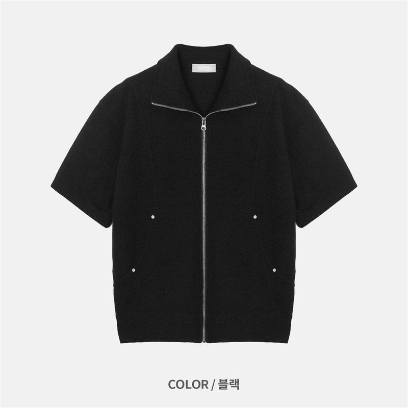 Comet Short-Sleeve Knit Zip-Up (6 Colors)