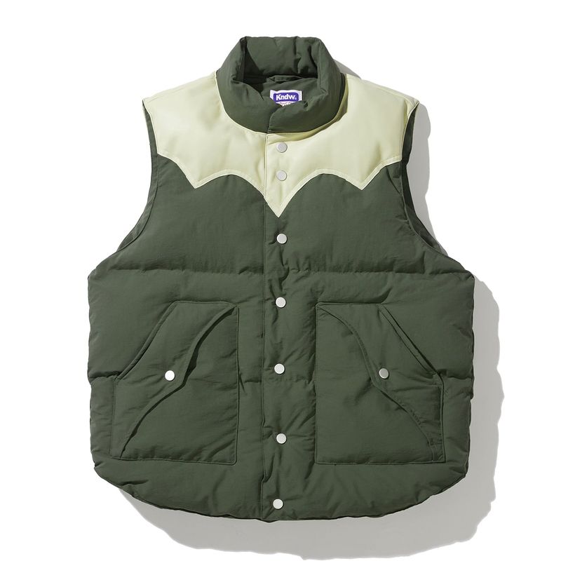 70s wyo padded ski vest olive khaki