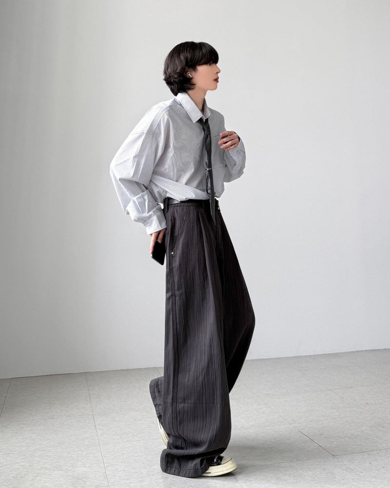 Shiny Stripe Balloon Pants