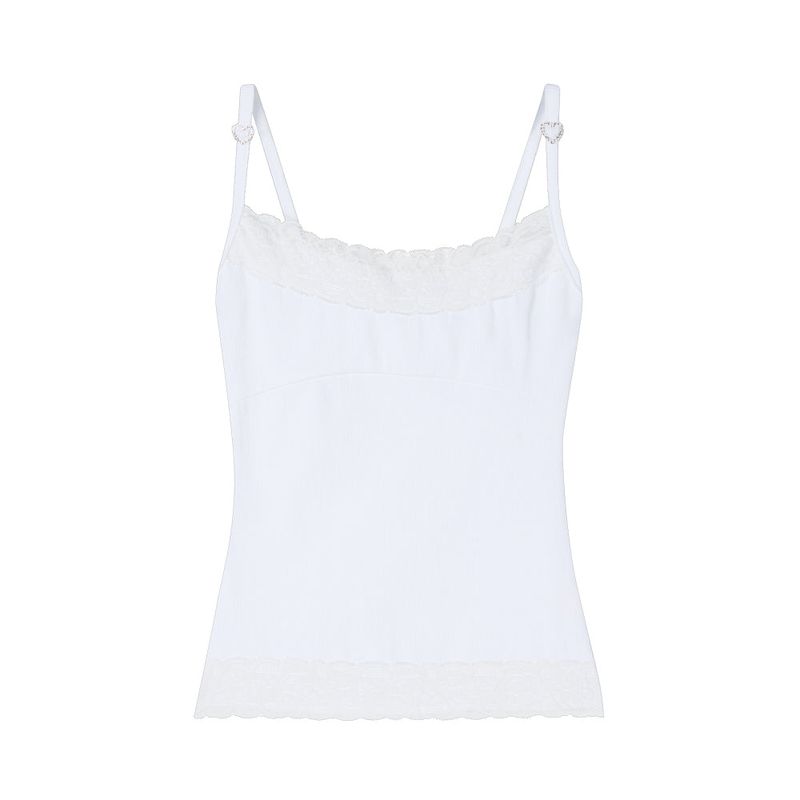 [MADE] Heart-Drop Lace & Cubic Heart Camisole