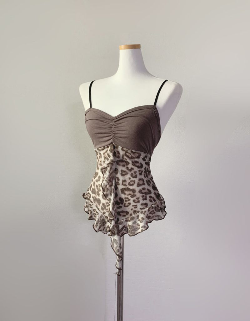 Rayz Leopard Long Lace Top (brown)