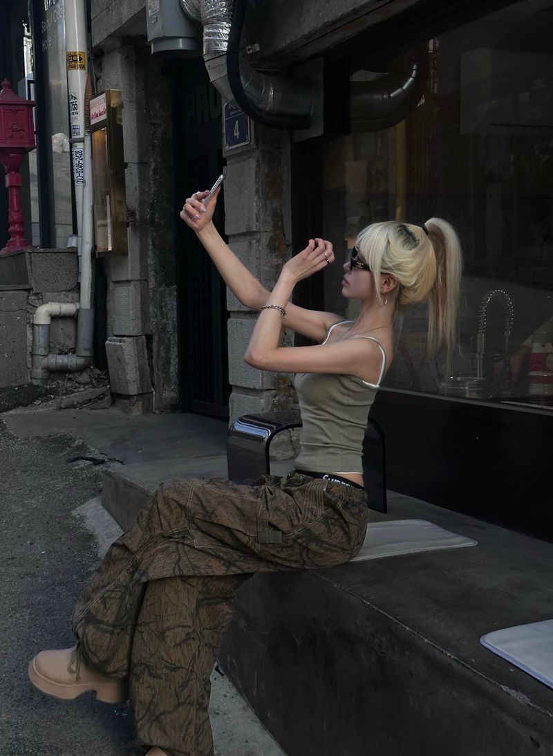 woody camo wide pants