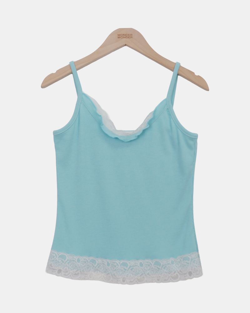 Arom Lace Ribbed Sleeveless Top