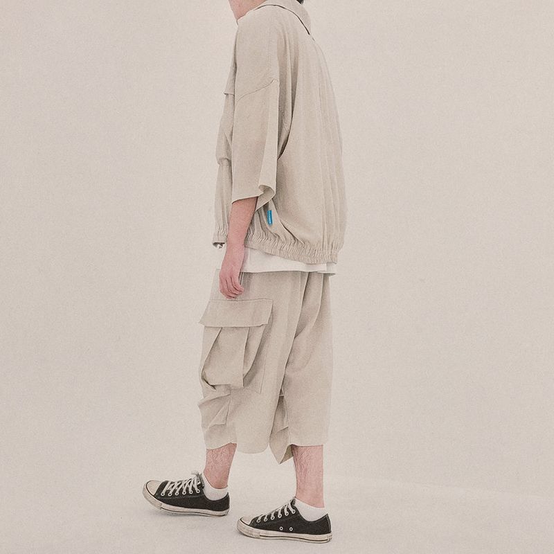 street shape capri shorts_beige