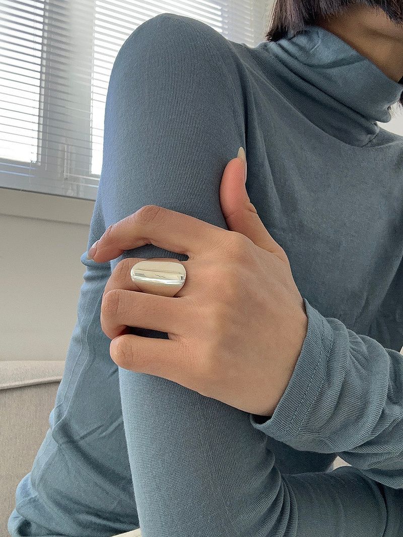 [925silver] Wide flat ring