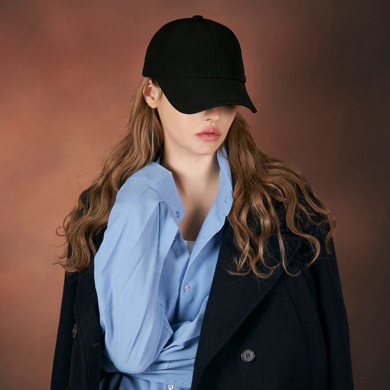 Rose gold stud over fit ball cap