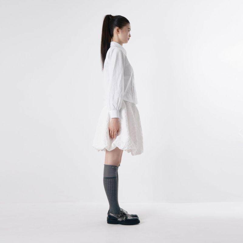 Round collar pintuck blouse 002