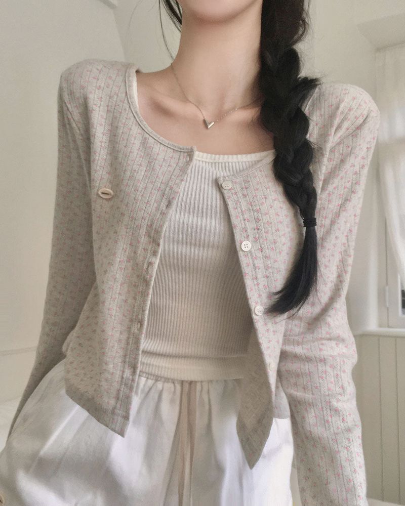 [MADE] Rose Punching Long Sleeve Cardigan
