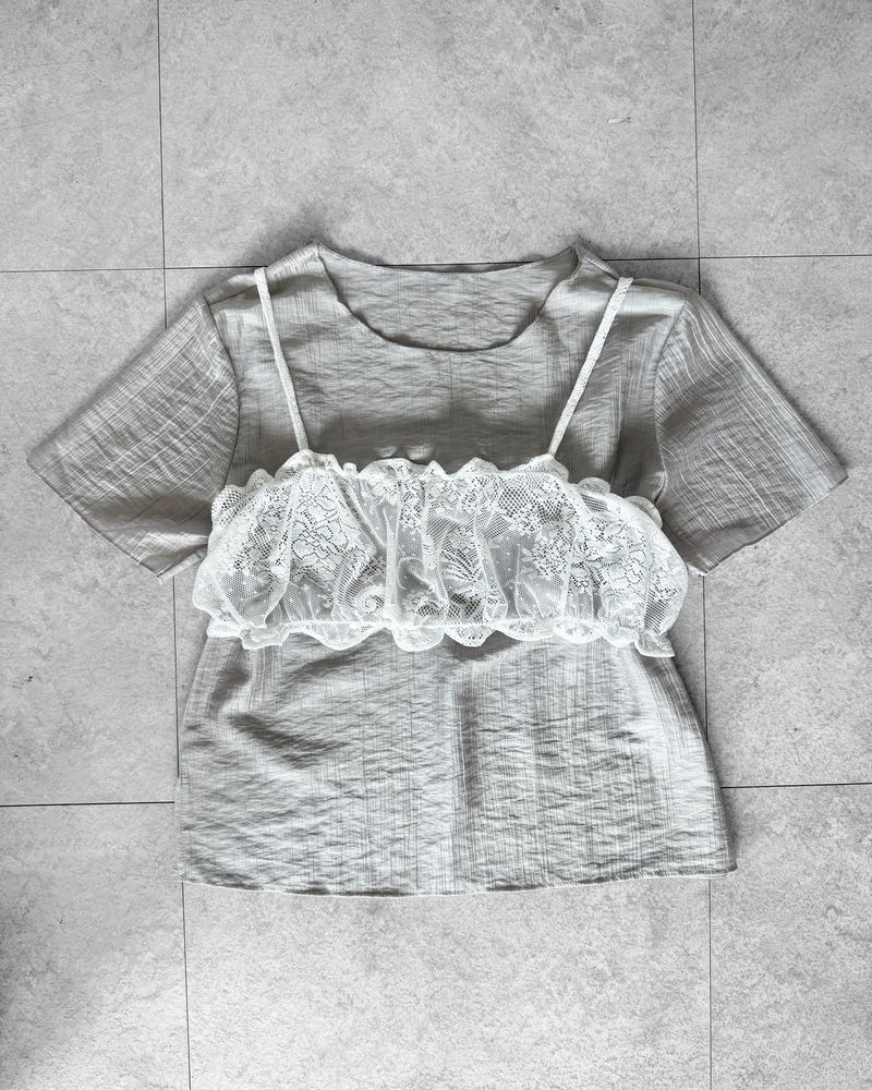 (SET) DEAR LACE BUSTIER BLOUSE