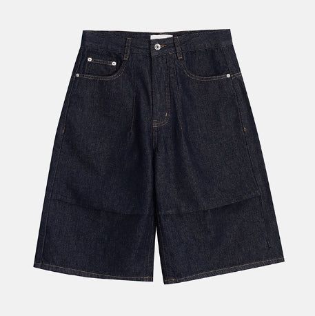 Lowd Adjust Wide Denim Bermuda Pants