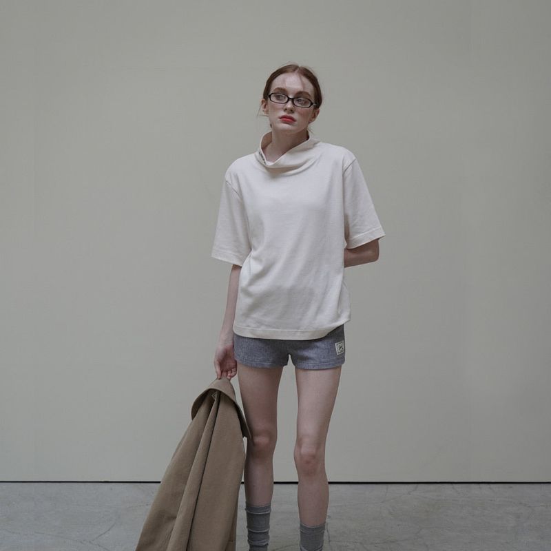 Beige Trench Half Coat