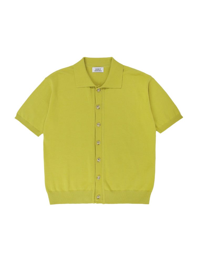 T1015 OPEN SHORT-SLEEVED KNIT_OLIVE