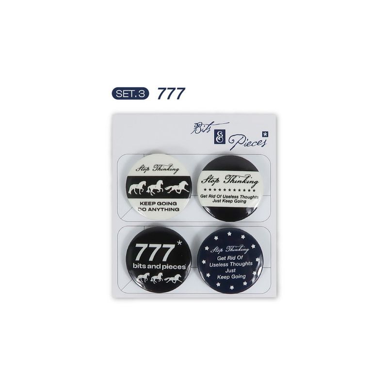 bipi（ビピ）の「ストップシンキング / ピンボタン set.3 777（アクセサリー）」