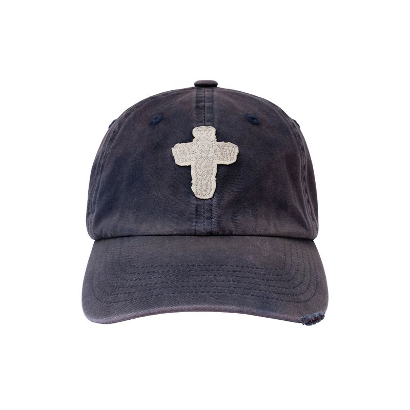 WANGXINGYU（ワンシンユー）の「TWILL FADED RANDOM STITCH EMBROIDERY パッチウォッシュボールキャップ（帽子）」