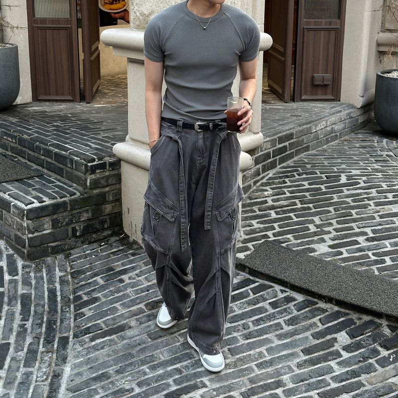 LMN Maison Belted Pintuck Cargo Pants (3 colors)