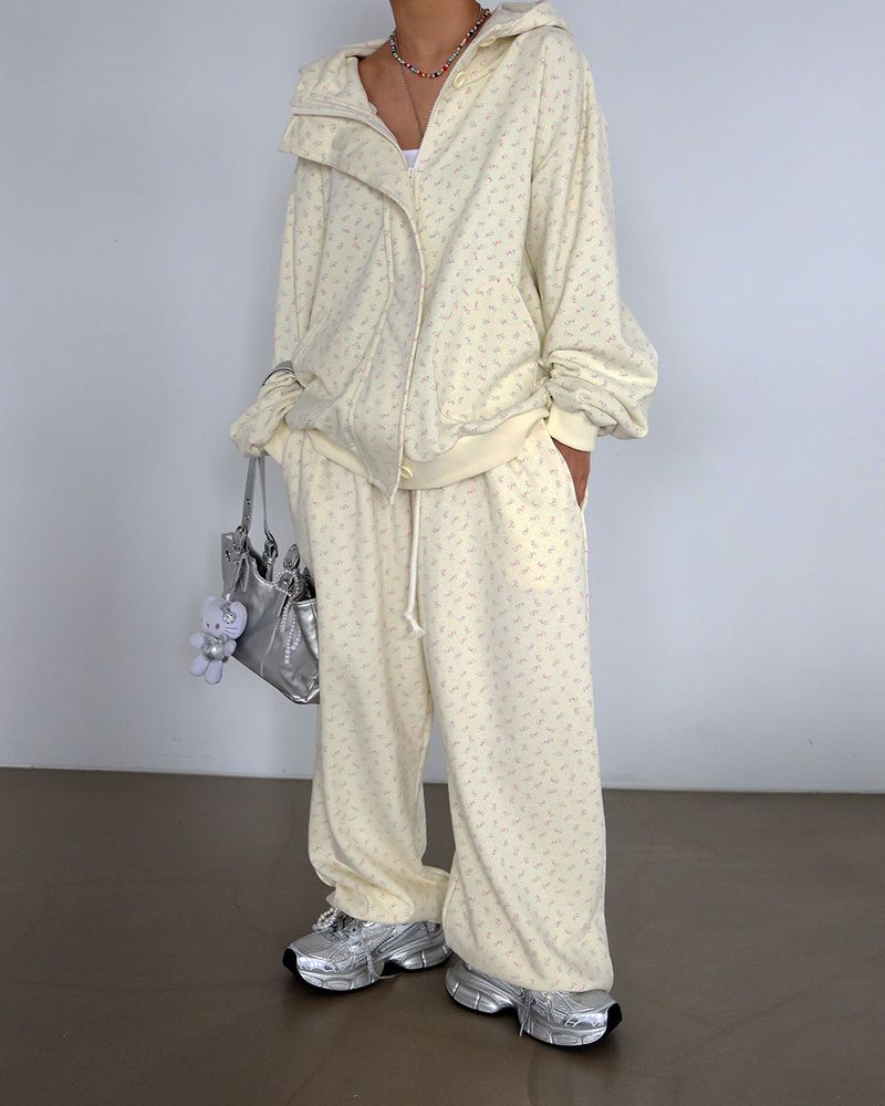 Flower Small Flower Jogger & Wide Pants