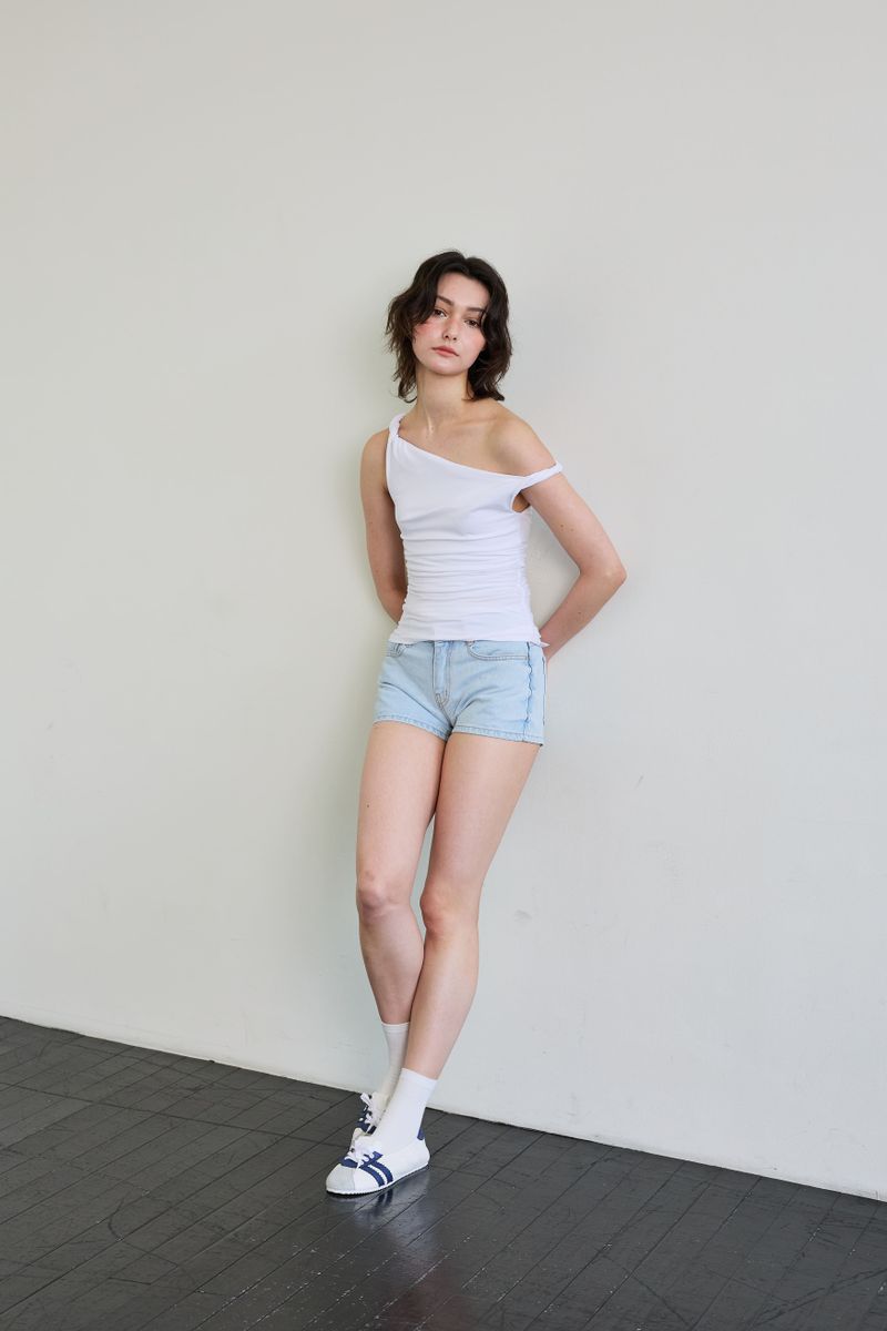 PEPPY MICRO DENIM SHORTS / SKY BLUE