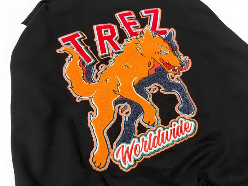 TZWORLDWIDE VARSITY JACKET - BLACK