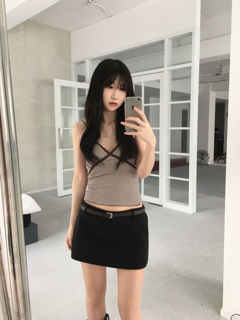 Stripe lace sleeveless (3 colors)