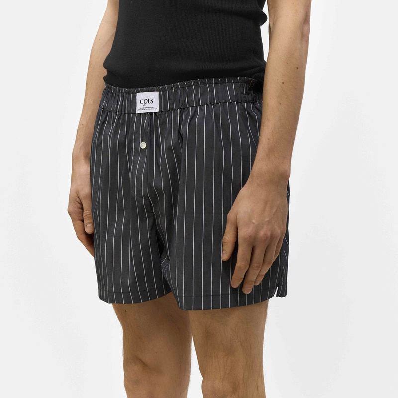 UNISEX LABEL TRUNK SHORTS_CAHRCOAL