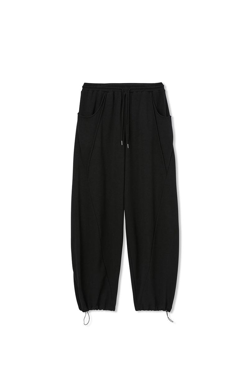 wavy sweat pants black