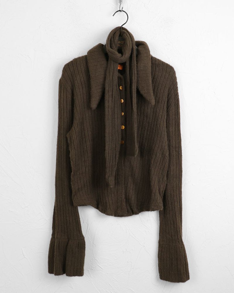 [Mupper set] Kaper Big Collar V-neck Knit Cardigan