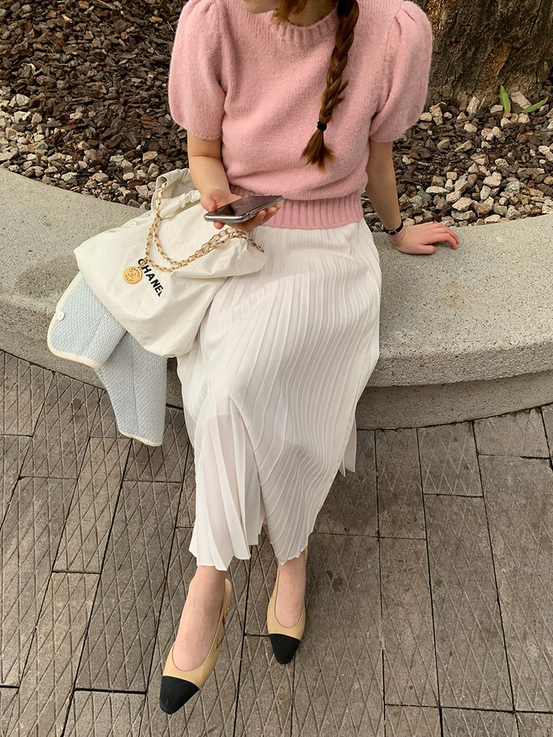 [MADE] LOVE MORE PINTUCK LONG SKIRT