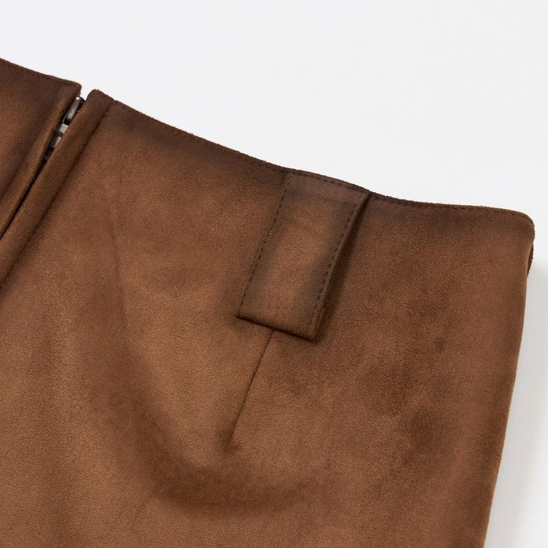 OIL BRIDGE SUEDE SKIRT BROWN