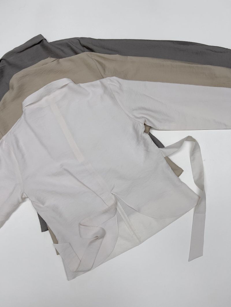 Janna Wrap Mock Neck Blouse