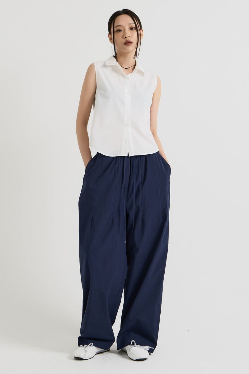 Cotton sleeveless shirt, White