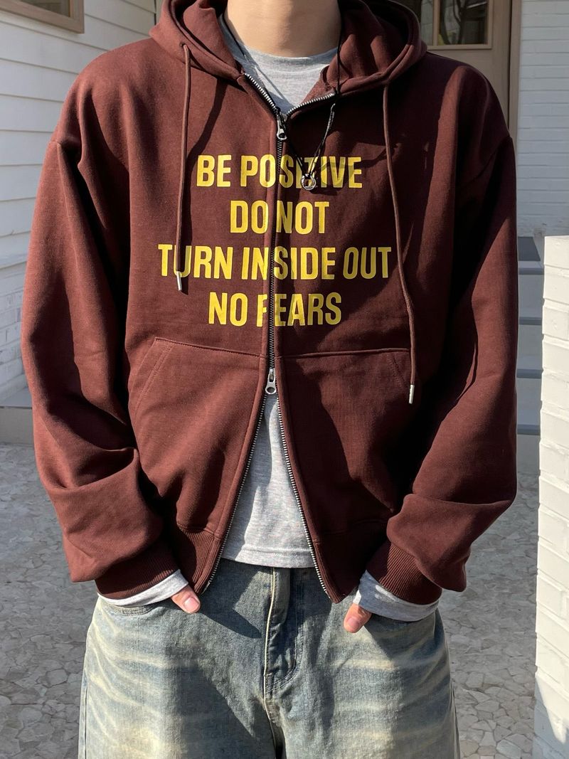 Positive Two-Way Hood Zip-Up (3colors)