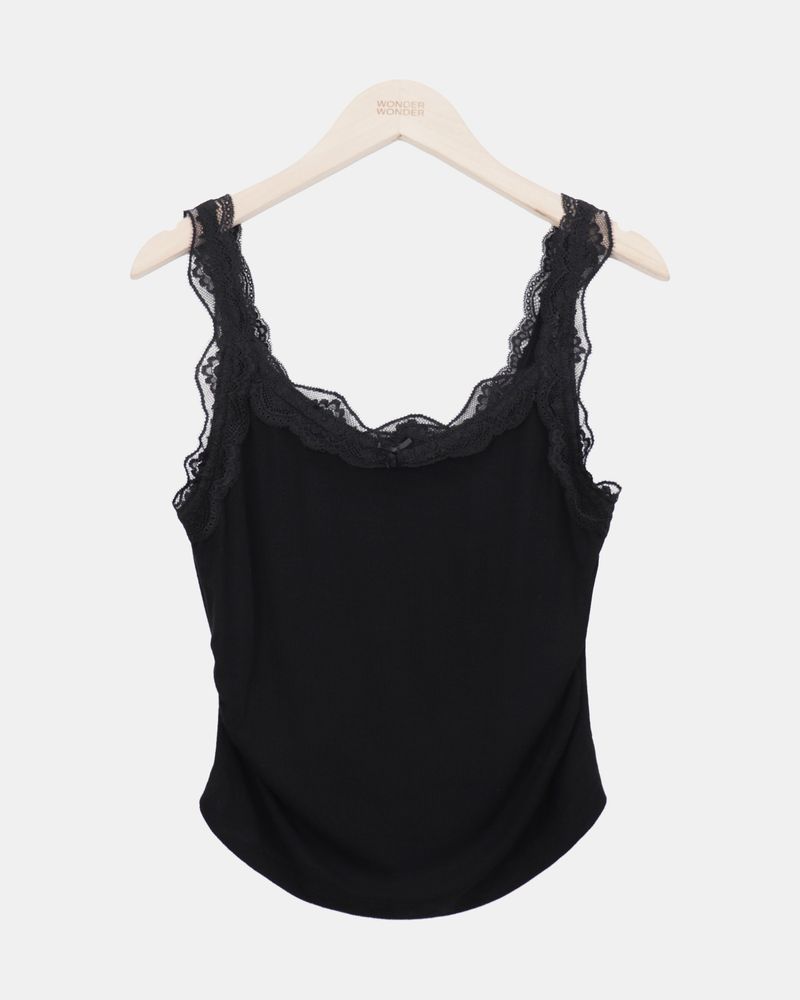 Raykin Shirred Lace Sleeveless Top