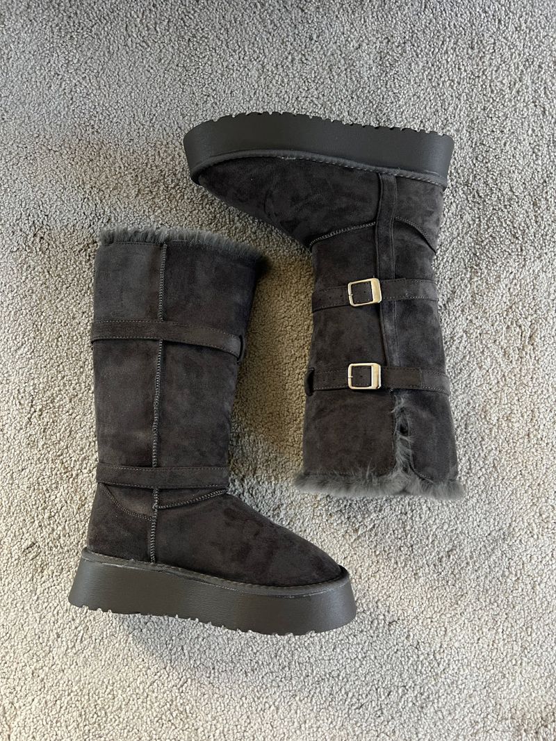 Moufee Fur-Lined Belted Long Ugg Boots