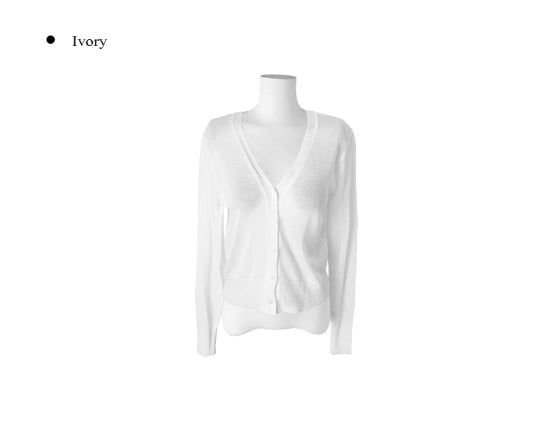 Saku Ribbed See-Through Knit Cardigan