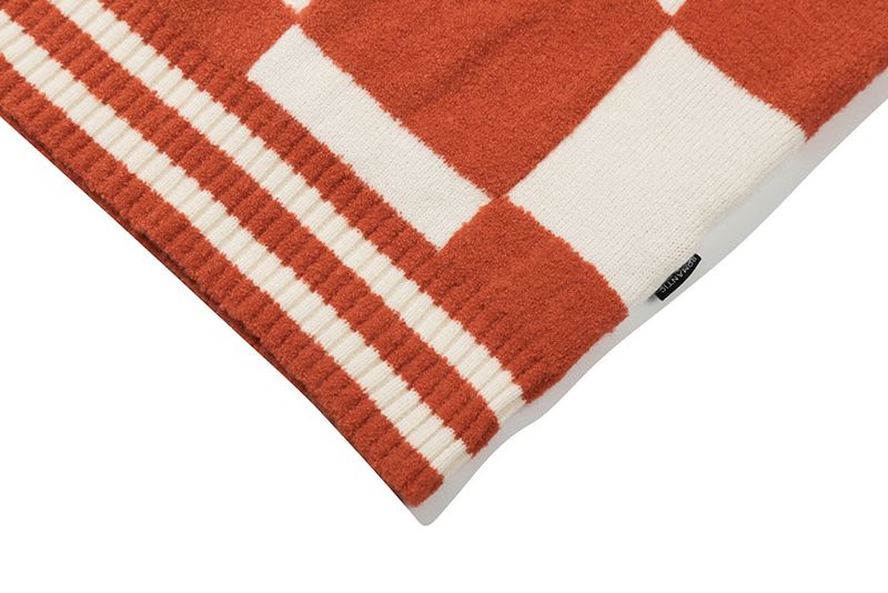 CHECKER BOARD TERRY VEST_ORANGE