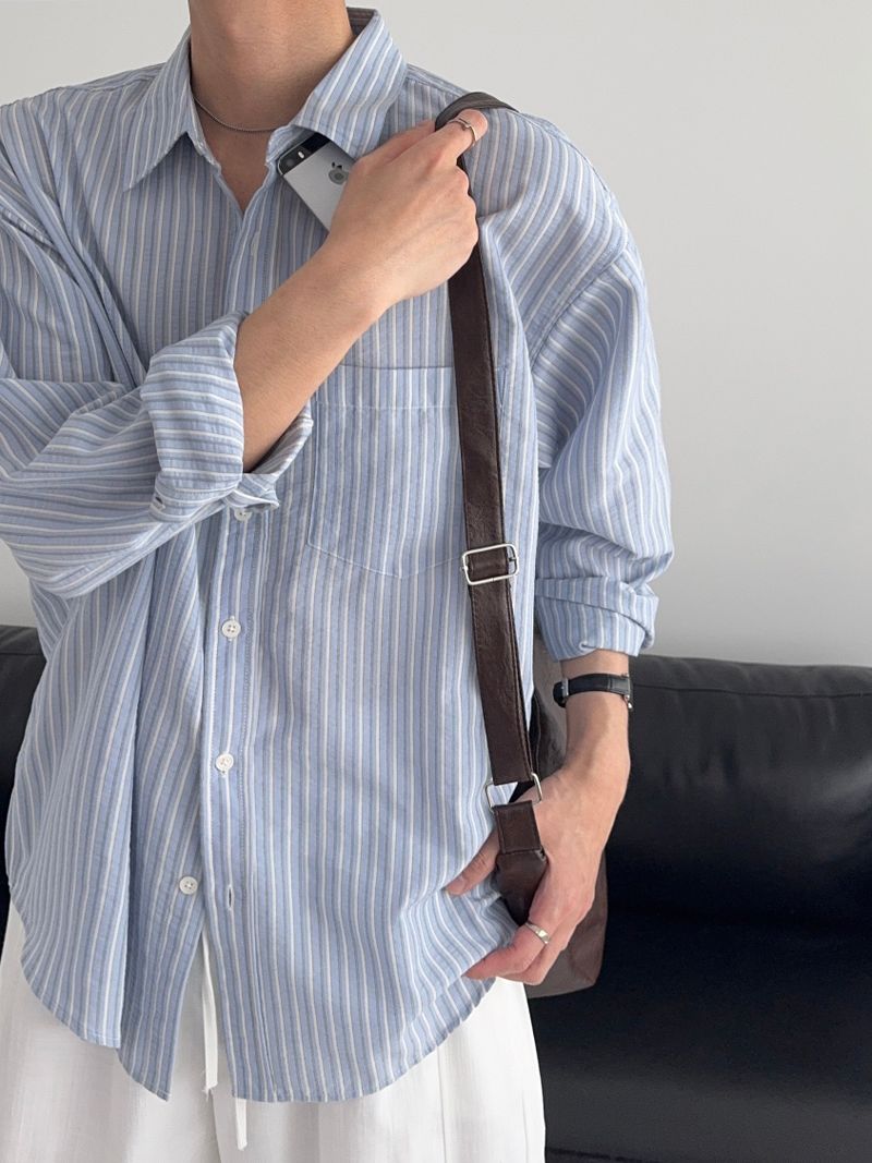 SY Relaxed Fit Seersucker Stripe Shirt (4C)