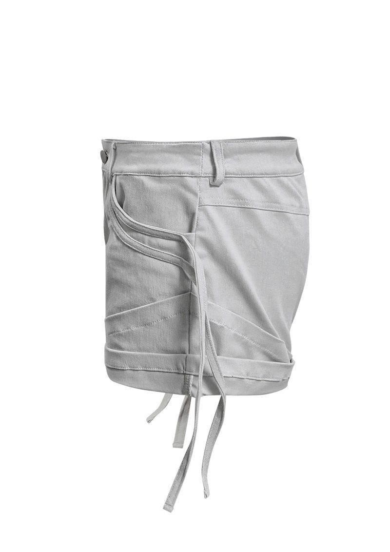 ARC STRAP ROLL SHORTS . LIGHT GREY